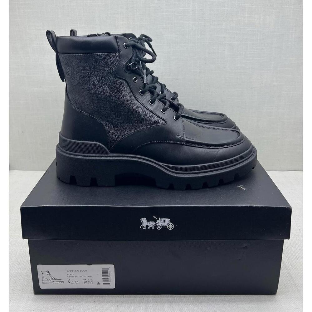Coach CNMR Sig Boot – Model CW685 – Men’s Size 9.5D – Black – Pre-Owned